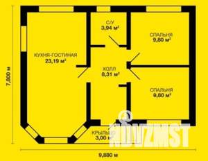 Дом 71м², 1-этажный, участок 5 сот.