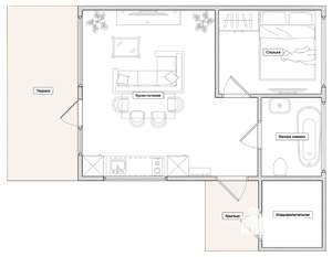 Дом 48м², 1-этажный, участок 2 сот.