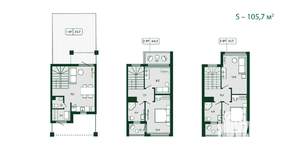 Таунхаус 66м², 2-этажный, участок 1 сот.  