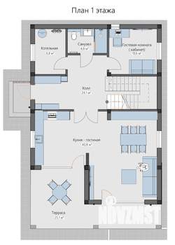 Коттедж 328м², 3-этажный, участок 6 сот.  