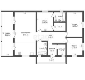 Дом 174м², 1-этажный, участок 7 сот.  