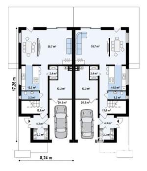 Таунхаус 172м², 2-этажный, участок 5 сот.  