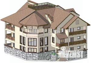 Коттедж 1050м&sup2;, 3-этажный, участок 10 сот.  