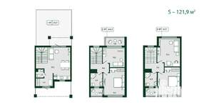 Таунхаус 66м², 2-этажный, участок 1 сот.  