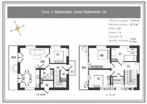 Дом 120м², 2-этажный, участок 5 сот.  