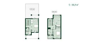 Таунхаус 66м², 2-этажный, участок 1 сот.  