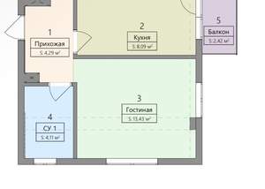 1-к квартира, на длительный срок, 33м2, 2/4 этаж