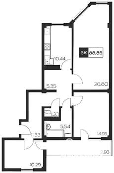 3-к квартира, на длительный срок, 85м2, 1/10 этаж