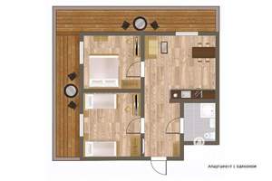 2-к квартира, посуточно, 32м2, 1/1 этаж