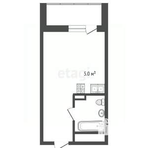 Студия квартира, на длительный срок, 18м2, 3/19 этаж