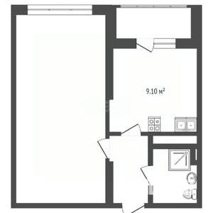 1-к квартира, на длительный срок, 38м2, 4/20 этаж