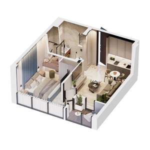 2-к квартира, на длительный срок, 45м2, 2/3 этаж