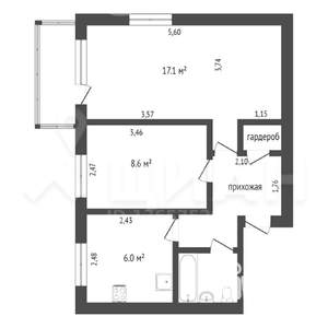 2-к квартира, на длительный срок, 38м2, 5/5 этаж