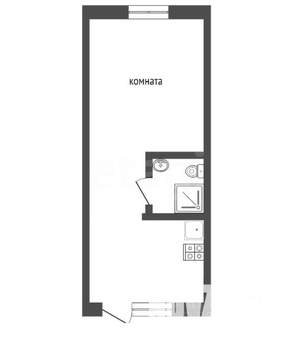 Студия квартира, на длительный срок, 29м2, 1/5 этаж