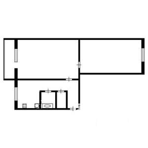 2-к квартира, на длительный срок, 49м2, 4/5 этаж