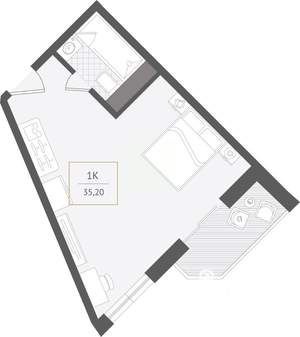 1-к квартира, вторичка, 35м2, 5/10 этаж
