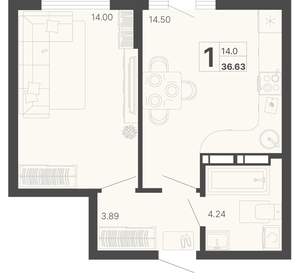 1-к квартира, вторичка, 37м2, 10/20 этаж
