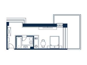 1-к квартира, строящийся дом, 42м2, 4/4 этаж