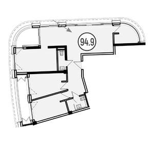3-к квартира, вторичка, 95м2, 4/4 этаж