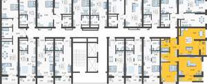 3-к квартира, вторичка, 66м2, 7/19 этаж