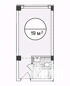 Студия квартира, вторичка, 19м2, 3/4 этаж
