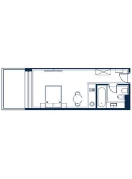 1-к квартира, строящийся дом, 35м2, 3/4 этаж