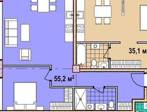 2-к квартира, сданный дом, 55м2, 5/7 этаж