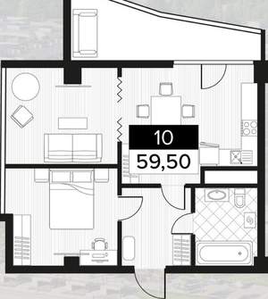 2-к квартира, вторичка, 60м2, 4/14 этаж