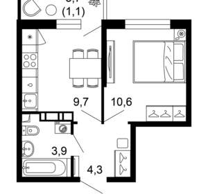 1-к квартира, вторичка, 30м2, 11/12 этаж