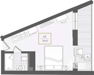 1-к квартира, вторичка, 34м2, 10/10 этаж