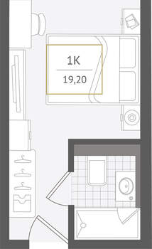1-к квартира, вторичка, 19м2, 2/10 этаж