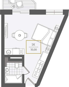 1-к квартира, вторичка, 31м2, 5/10 этаж