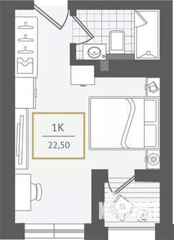 1-к квартира, вторичка, 23м2, 7/10 этаж