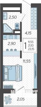 Студия квартира, вторичка, 24м2, 19/19 этаж