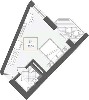 1-к квартира, вторичка, 31м2, 5/10 этаж