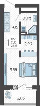 Студия квартира, вторичка, 24м2, 8/19 этаж