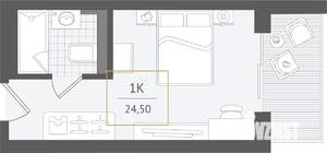 1-к квартира, вторичка, 25м2, 9/10 этаж