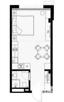 Студия квартира, вторичка, 30м2, 7/7 этаж