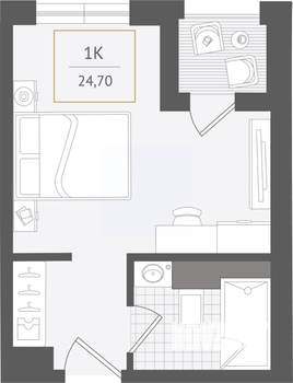 1-к квартира, вторичка, 25м2, 6/10 этаж