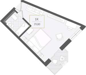 1-к квартира, вторичка, 30м2, 6/10 этаж