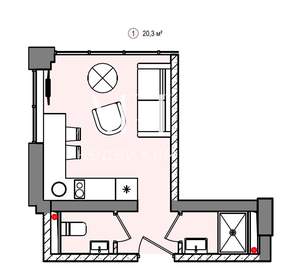1-к квартира, вторичка, 20м2, 4/5 этаж
