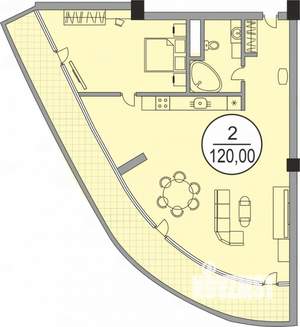 2-к квартира, вторичка, 120м2, 23/27 этаж