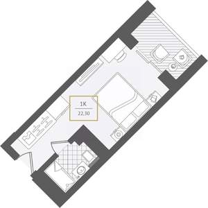 1-к квартира, вторичка, 22м2, 6/10 этаж