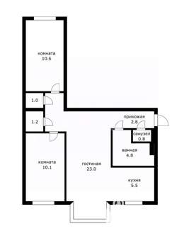 3-к квартира, вторичка, 60м2, 3/5 этаж