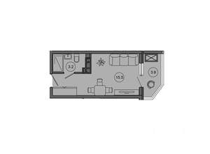 Студия квартира, вторичка, 23м2, 5/10 этаж