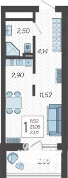 Студия квартира, вторичка, 24м2, 18/19 этаж