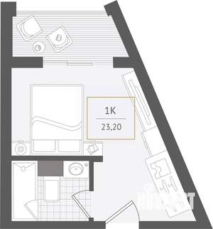 1-к квартира, вторичка, 23м2, 9/10 этаж