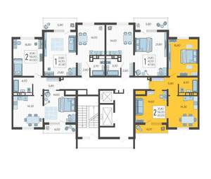 2-к квартира, вторичка, 60м2, 4/16 этаж