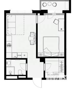 1-к квартира, вторичка, 45м2, 7/7 этаж