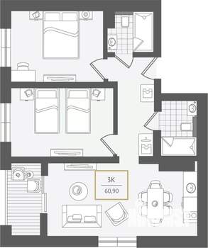 3-к квартира, вторичка, 62м2, 3/10 этаж